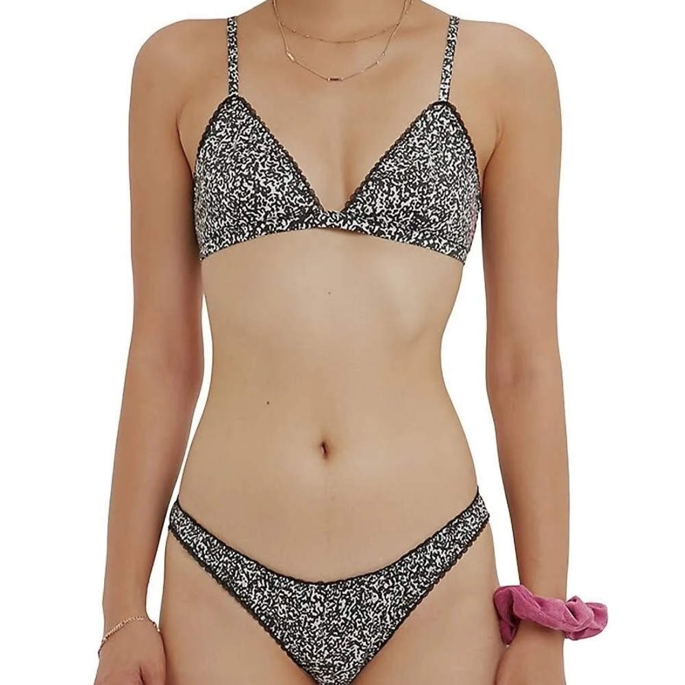 Les Girls, Les Boys Bit Map Print Woven Cotton Soft Bra S